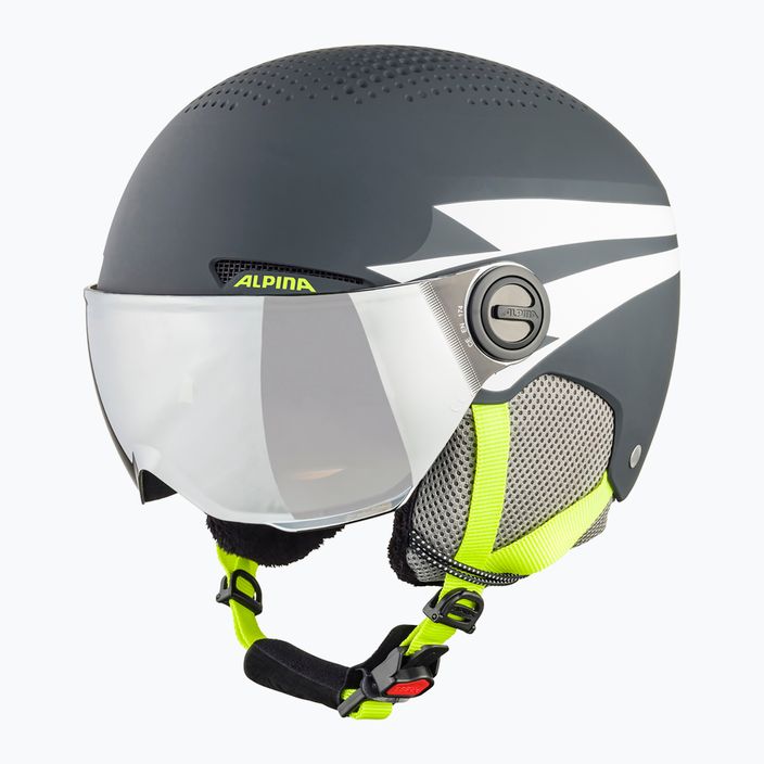 Dětské lyžařské helmy Alpina Zupo Visor Q-Lite charcoal/neon matt 9