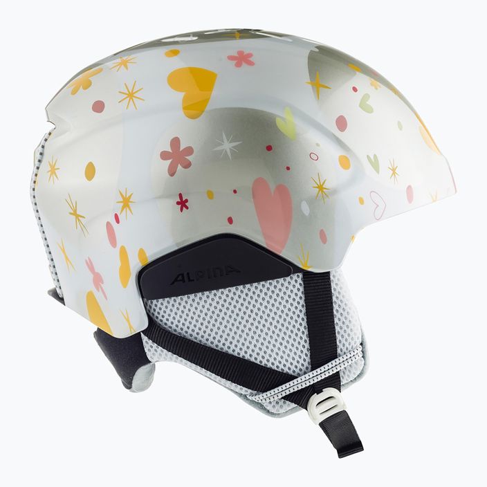 Dětské lyžařské helmy Alpina Pizi pearlwhite/hearts gloss 10