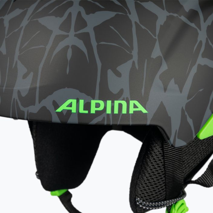 Dětské lyžařské helmy Alpina Pizi black/green camo matt 9