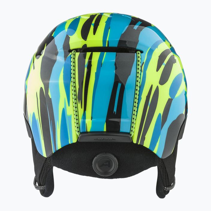 Dětská lyžařská helma Alpina Pizi neonově modrá/zelená lesklá 8