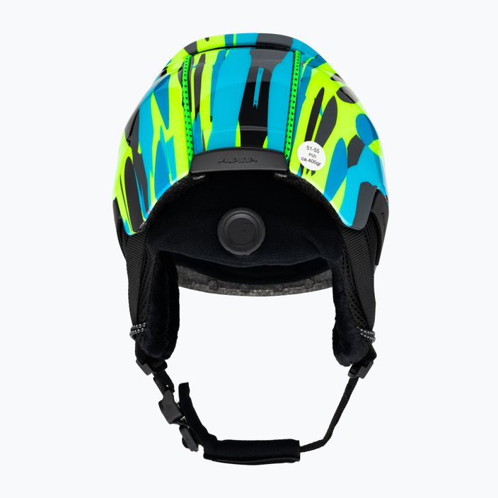 Dětská lyžařská helma Alpina Pizi neonově modrá/zelená lesklá 3