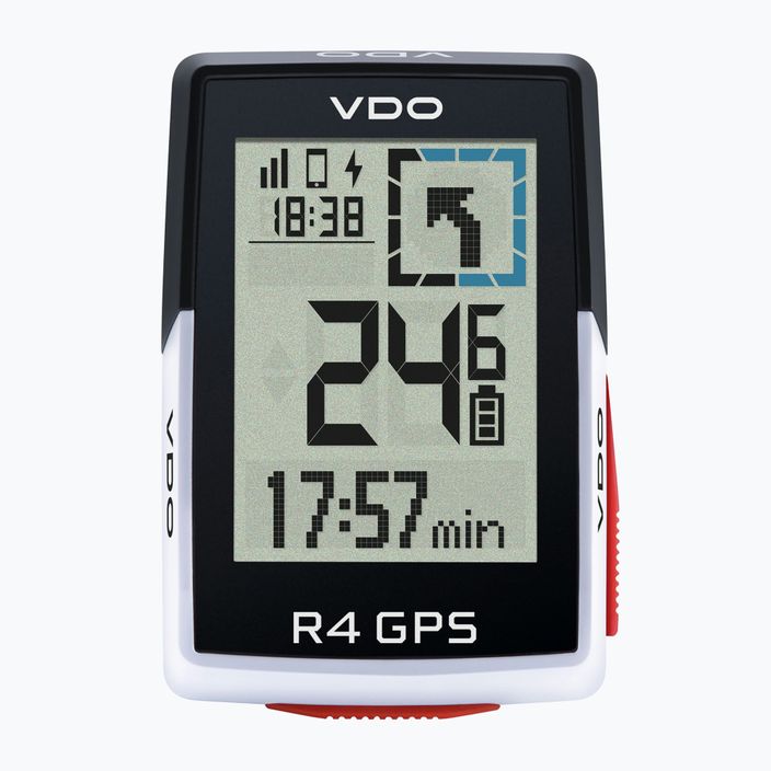 VDO R4 GPS Top Mount sada počítadel pro jízdní kola černá/bílá 64041