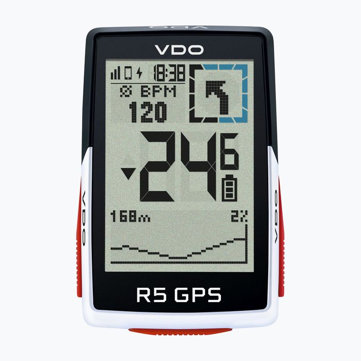 VDO R5 GPS Top Mount-Set počítadlo jízdních kol černobílé 64051