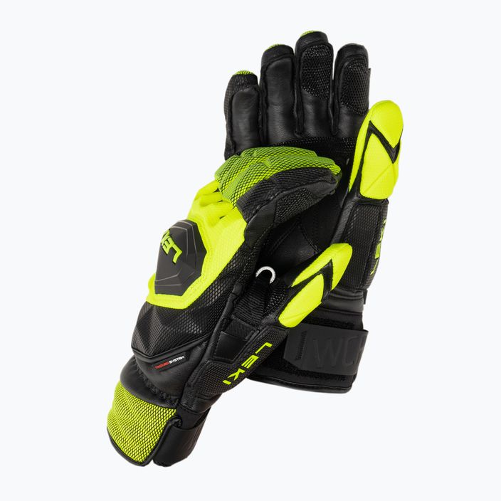 Pánské lyžařské rukavice LEKI WCR Venom SL 3D black ice/lemon