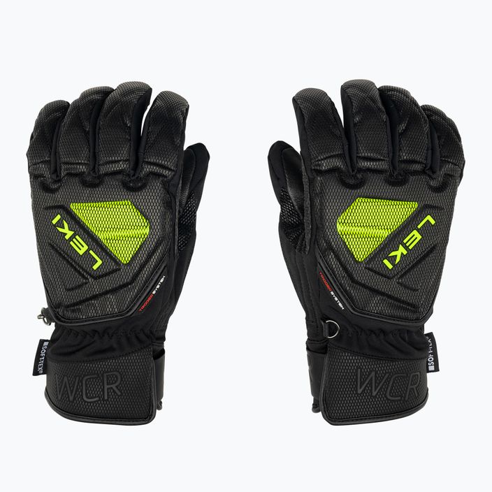 Pánské lyžařské rukavice LEKI WCR C-Tech 3D black ice/lemon 3