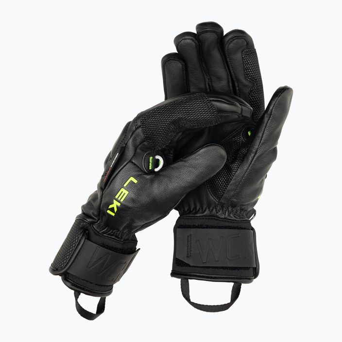 Pánské lyžařské rukavice LEKI WCR Venom Speed 3D black ice/lemon