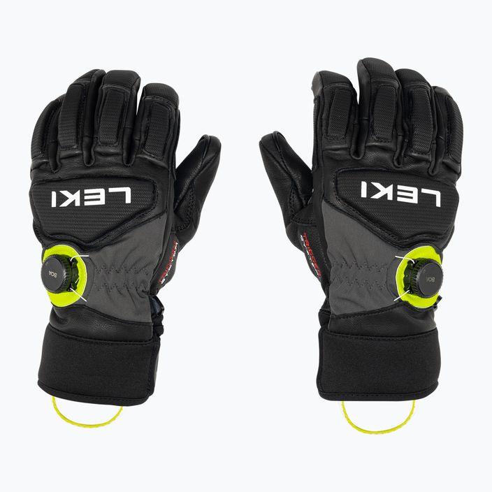 LEKI Griffin Tune 3D Boa pánské lyžařské rukavice black/graphite/ ice lemon 3