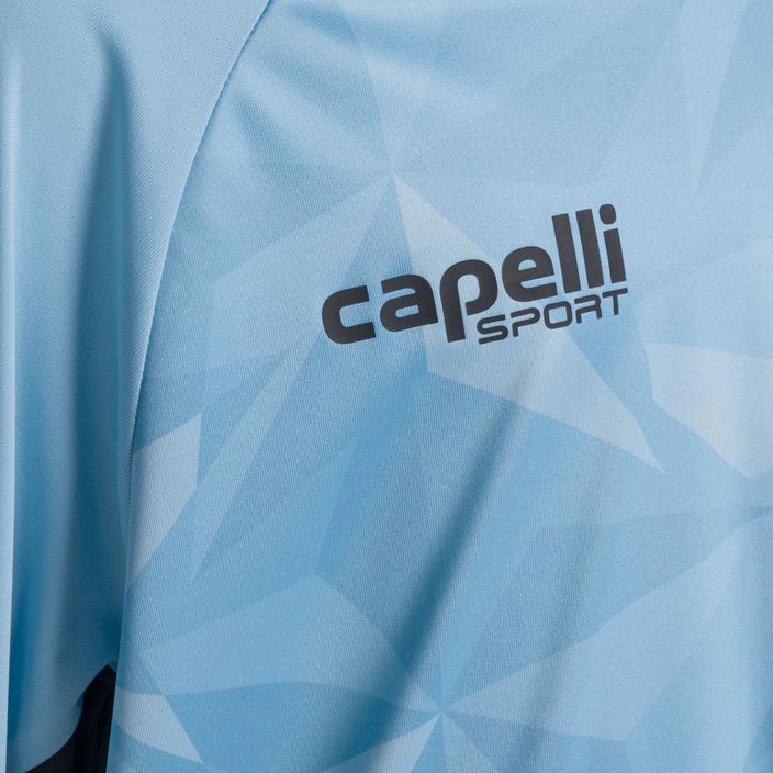 Dětské fotbalové tričko Capelli Pitch Star Goalkeeper světle modré/černé 3