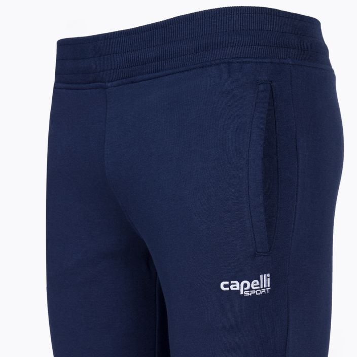 Capelli Basics Youth Tapered French Terry fotbalové kalhoty navy/white 3