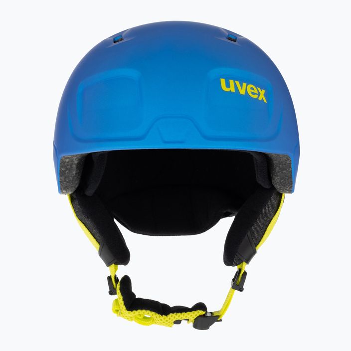 Dětská lyžařská helma UVEX Manic Pro modrá/limetková matná 2