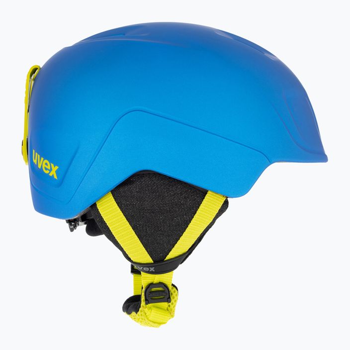 Dětská lyžařská helma UVEX Manic Pro modrá/limetková matná 4