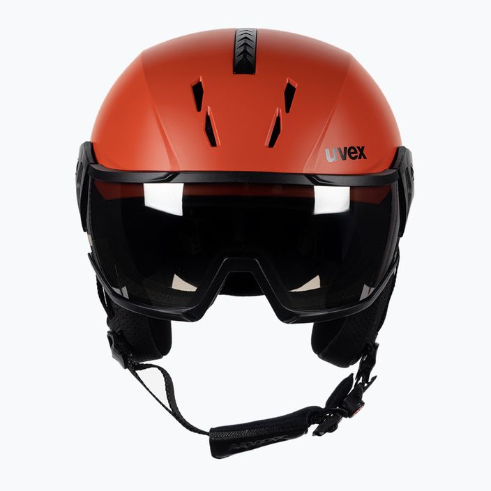 Lyžařská helma UVEX Instinct Visor černá/červená 56/6/260/7005 2