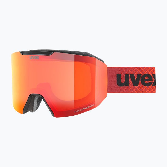 UVEX Evidnt Attract CV S2 lyžařské brýle černé matné/zrcadlové červené/kontra oranžové/čiré