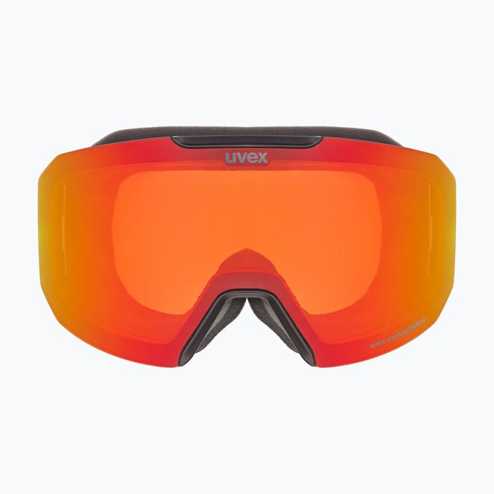 UVEX Evidnt Attract CV S2 lyžařské brýle černé matné/zrcadlové červené/kontra oranžové/čiré 2