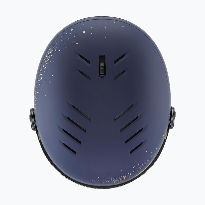 Dámská lyžařská helma UVEX Wanted Visor WE fleece sparkles/gold matt/mirror gold smoke 8