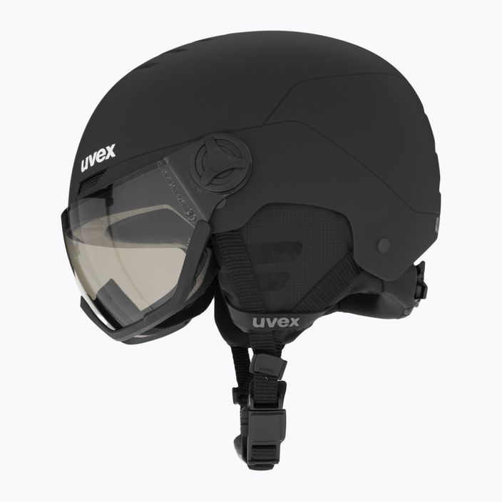 Lyžařská helma UVEX Wanted Visor Pro V black matt/variomatc smoke 5
