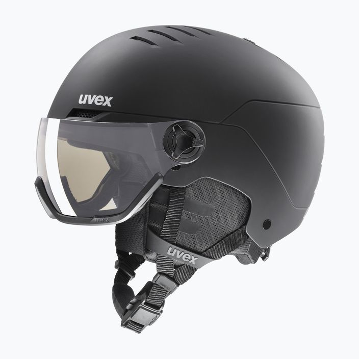 Lyžařská helma UVEX Wanted Visor Pro V black matt/variomatc smoke 6