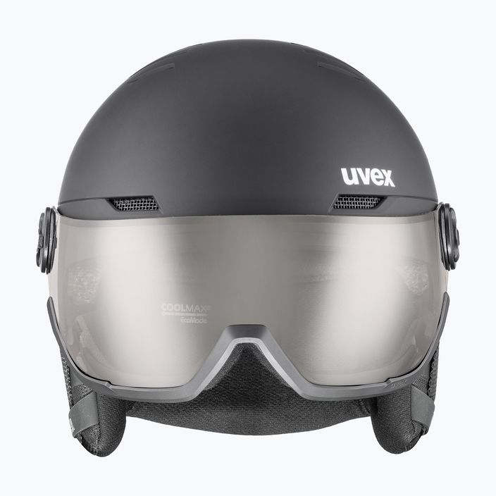 Lyžařská helma UVEX Wanted Visor Pro V black matt/variomatc smoke 7