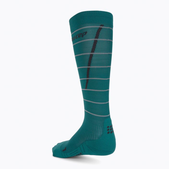 Kompresní běžecké ponožky dámské CEP Reflective zelené WP40GZ 2