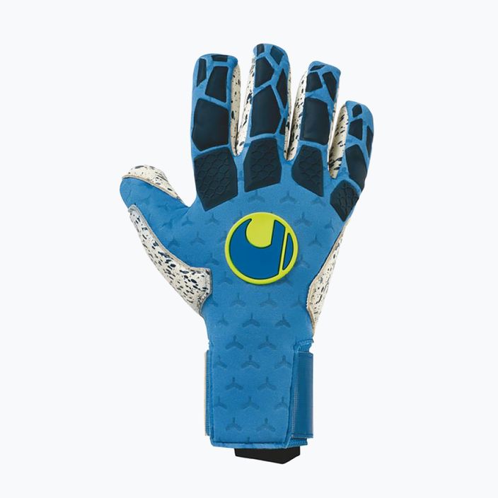 Uhlsport Hyperact Supergrip+ Finger Surround brankářské rukavice modro-bílé 101123101 4