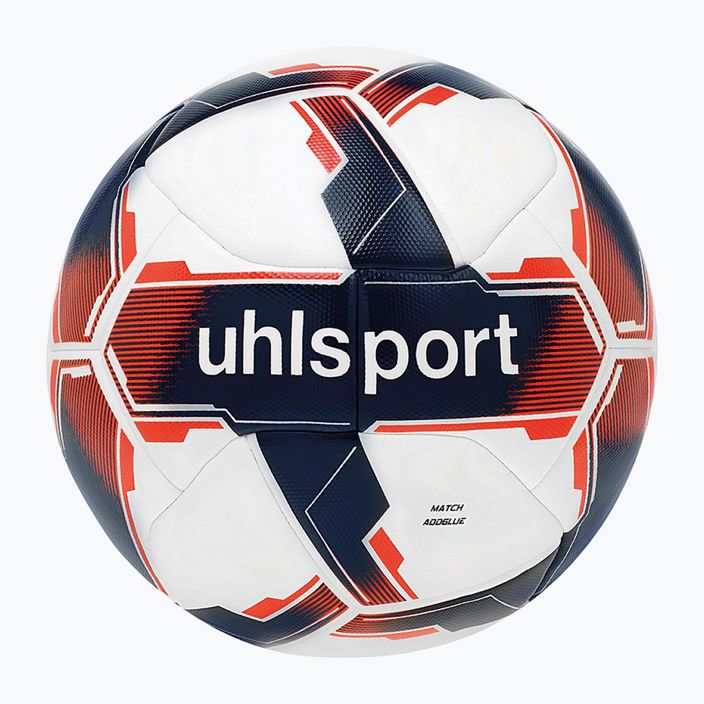Fotbalový míč uhlsport Match Addglue white/navy/fluo red velikost 5 4