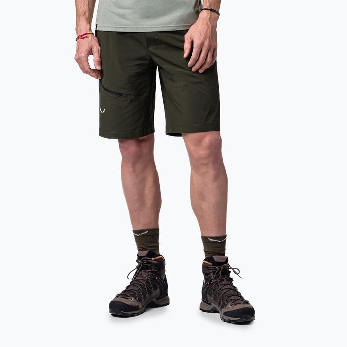 Pánské trekové šortky Salewa Puez 4 dark olive