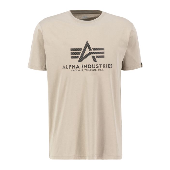 Pánské tričko Alpha Industries Basic T Carbon vintage sand 2