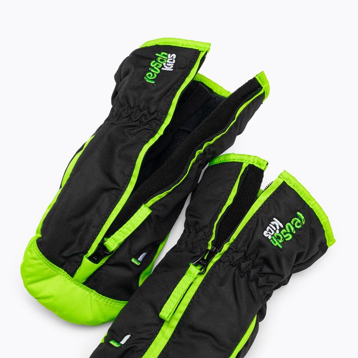 Dětské lyžařské rukavice Reusch Ben Mitten black/neon green 4