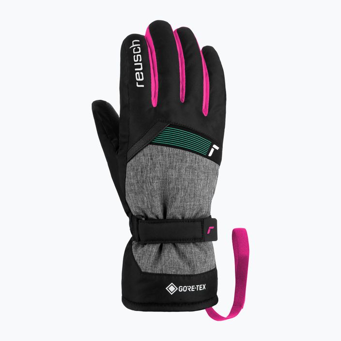 Dětské lyžařské rukavice Reusch Flash Gore-Tex černá/černá melanž/růžová glo 7