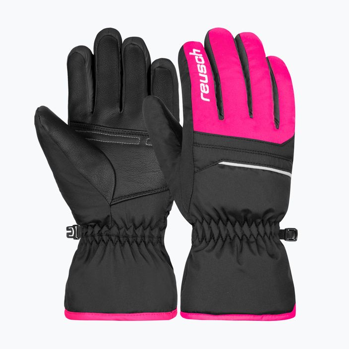 Dětské lyžařské rukavice Reusch Alan black/pink glo 5