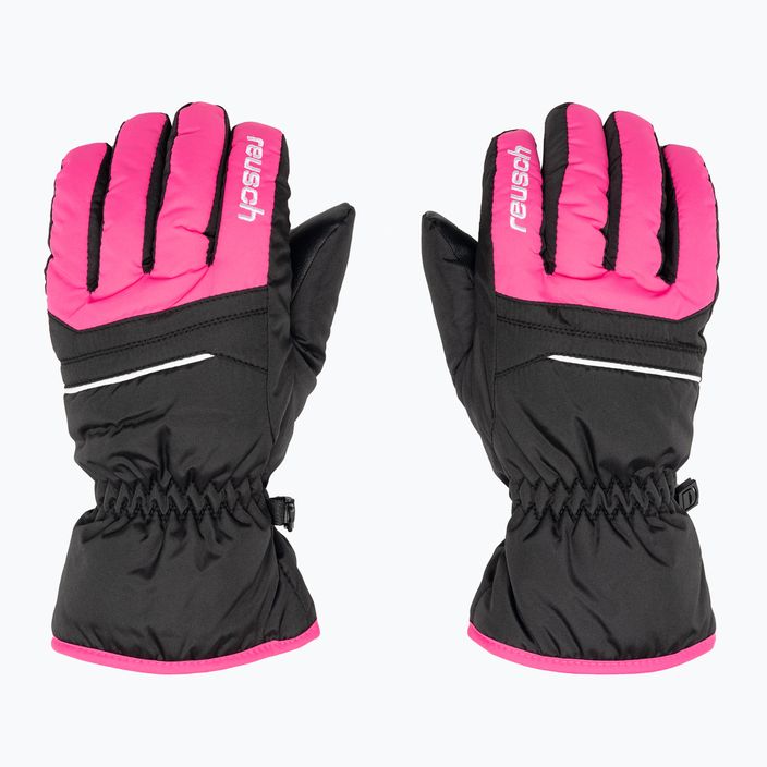 Dětské lyžařské rukavice Reusch Alan black/pink glo 3