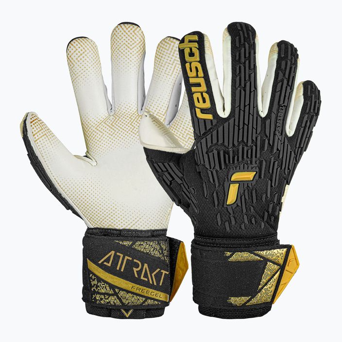 Brankářské rukavice  Reusch Attrakt Freegel Gold X GluePrint Finger Support black/gold