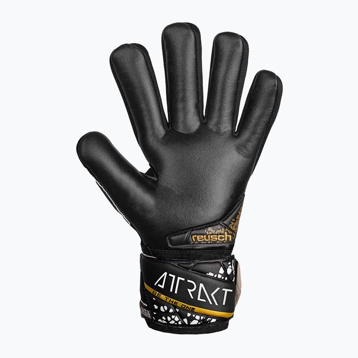 Reusch Attrakt Silver NC Finger Support Juniorské brankářské rukavice černá/zlatá/bílá/černá 3