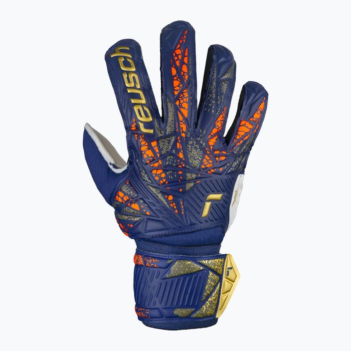 Dětské brankářské rukavice   Reusch Attrakt Grip Junior premium blue/gold 2
