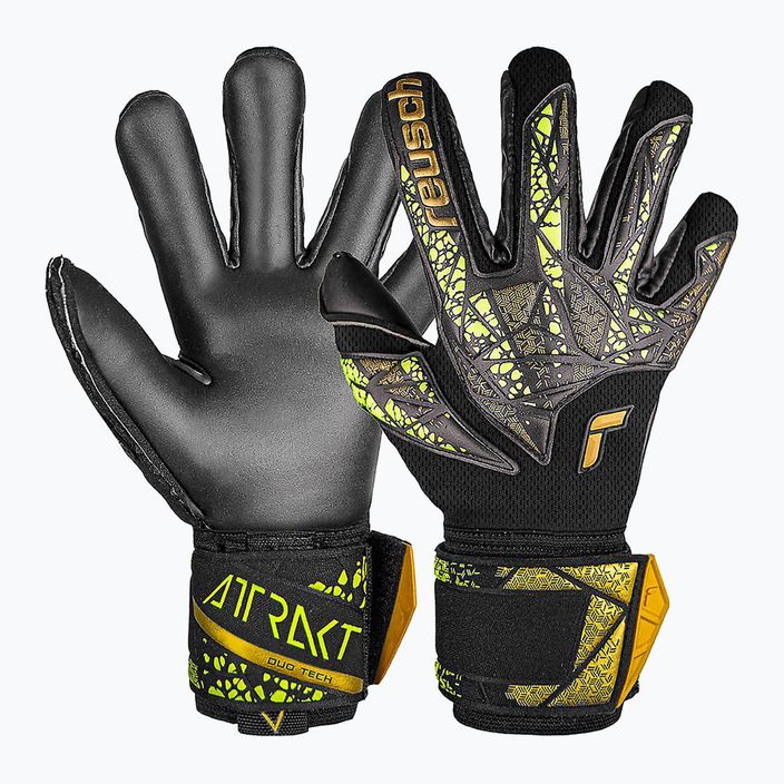 Brankářské rukavice  Reusch Attrakt Duo Finger Support black/gold/yellow/black