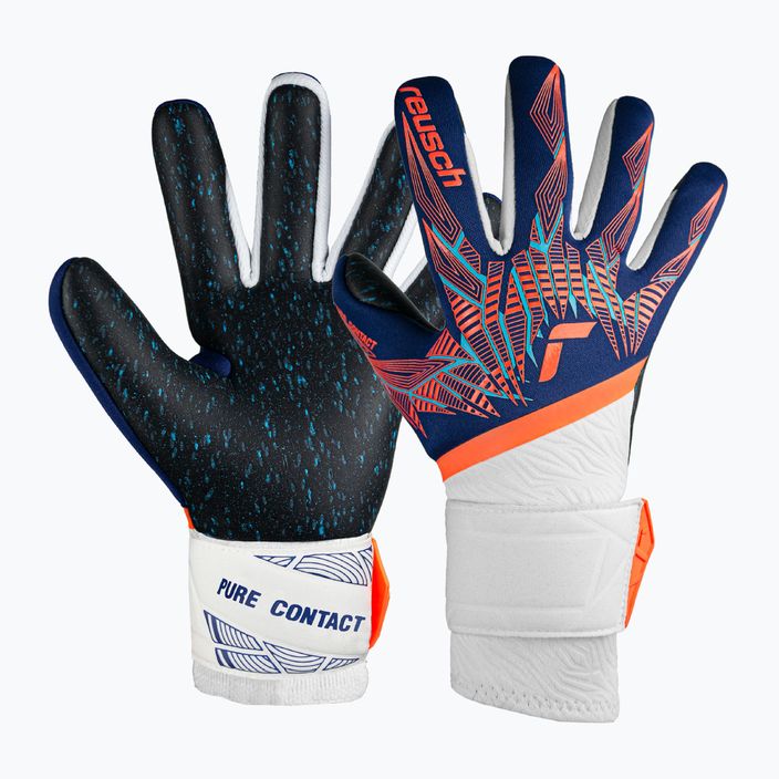 Dětské brankářské rukavice   Reusch Pure Contact Fusion Junior premium blue/electric orange/black