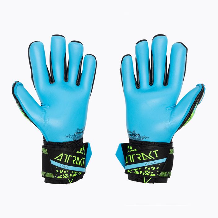 Brankářské rukavice  Reusch Attrakt Aqua black/fluo lime/aqua 2