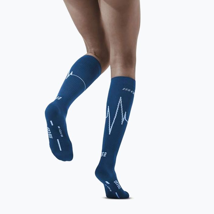 Kompresní běžecké ponožky dámské CEP Heartbeat modré WP20NC2 5