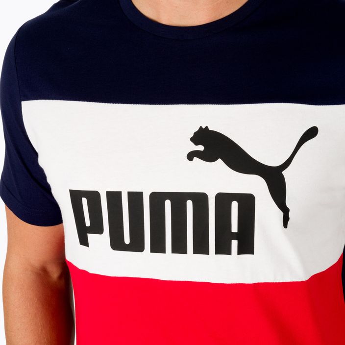 Pánské tréninkové tričko PUMA ESS+ Colorblock Tee tmavě modro-červené 848770_06 5