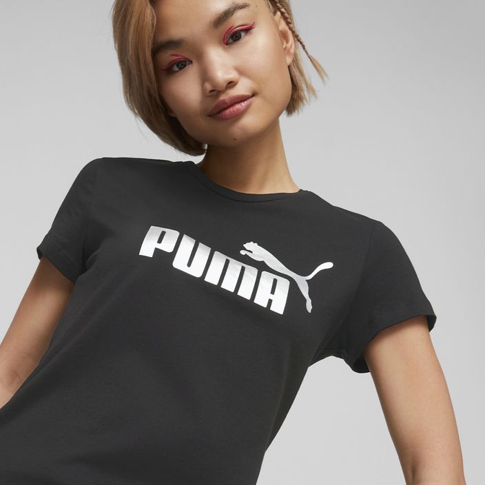 Dámské tričko  PUMA ESS+ Metallic Logo Tee puma black/silver metallic 5