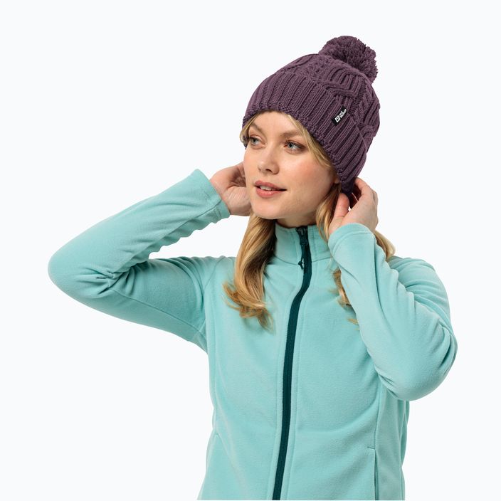 Zimní čepice Jack Wolfskin Pompom midnight plum 2