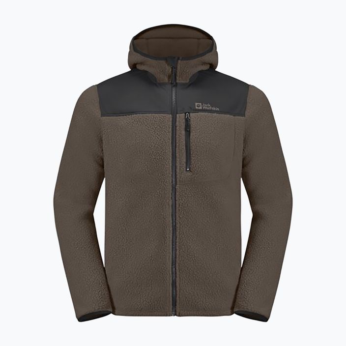 Pánská fleecová mikina Jack Wolfskin Kammweg Pile Fz cold coffee