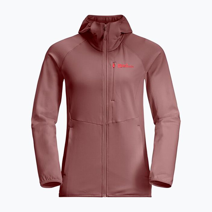 Dámská fleecová mikina Jack Wolfskin dámská fleecová bunda Kolbenberg Hooded Fz mineral red