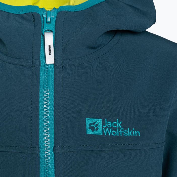 Dětská softshellová bunda Jack Wolfskin Fourwinds Jacket Kids tmavě modrá 1608011 3