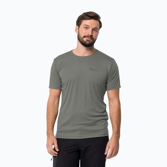 Pánské trekingové tričko  Jack Wolfskin Tech zelené 1807072