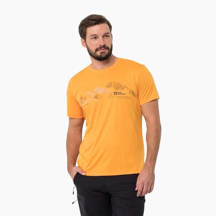 Pánské trekingové tričko  Jack Wolfskin Peak Graphic oranžové 1807183