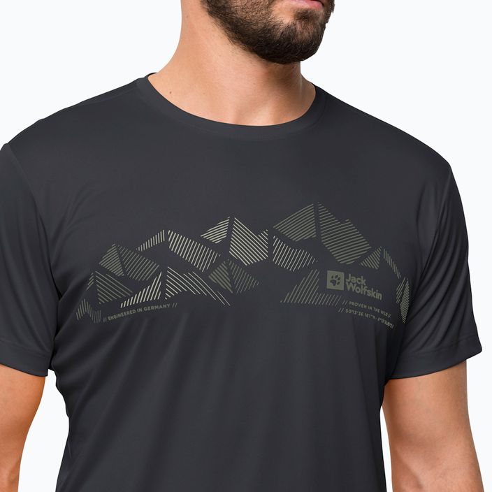 Pánské trekingové tričko  Jack Wolfskin Peak Graphic černé 1807183 3