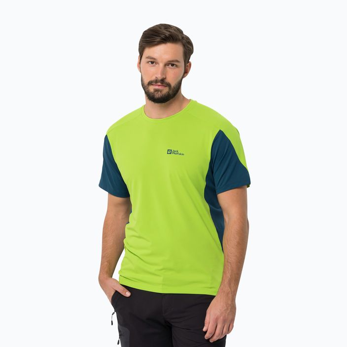 Pánské trekingové tričko  Jack Wolfskin Narrows Flesh Green 1807353