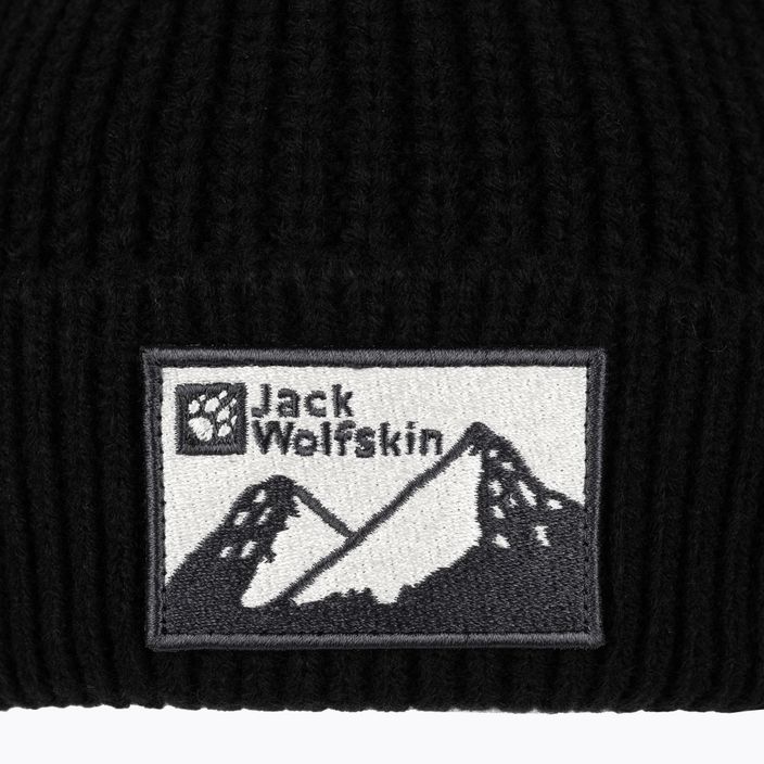 Jack Wolfskin Edo Badge Beanie zimní čepice černá 4