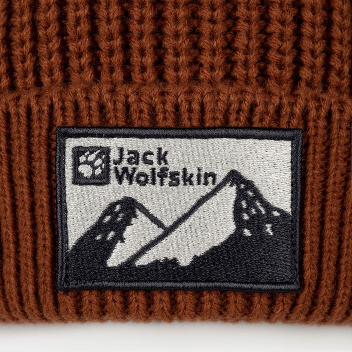 Jack Wolfskin Edo Badge Beanie karmínová zimní čepice 4
